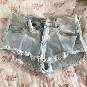 Light wash shorts